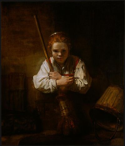 Girl with a broom